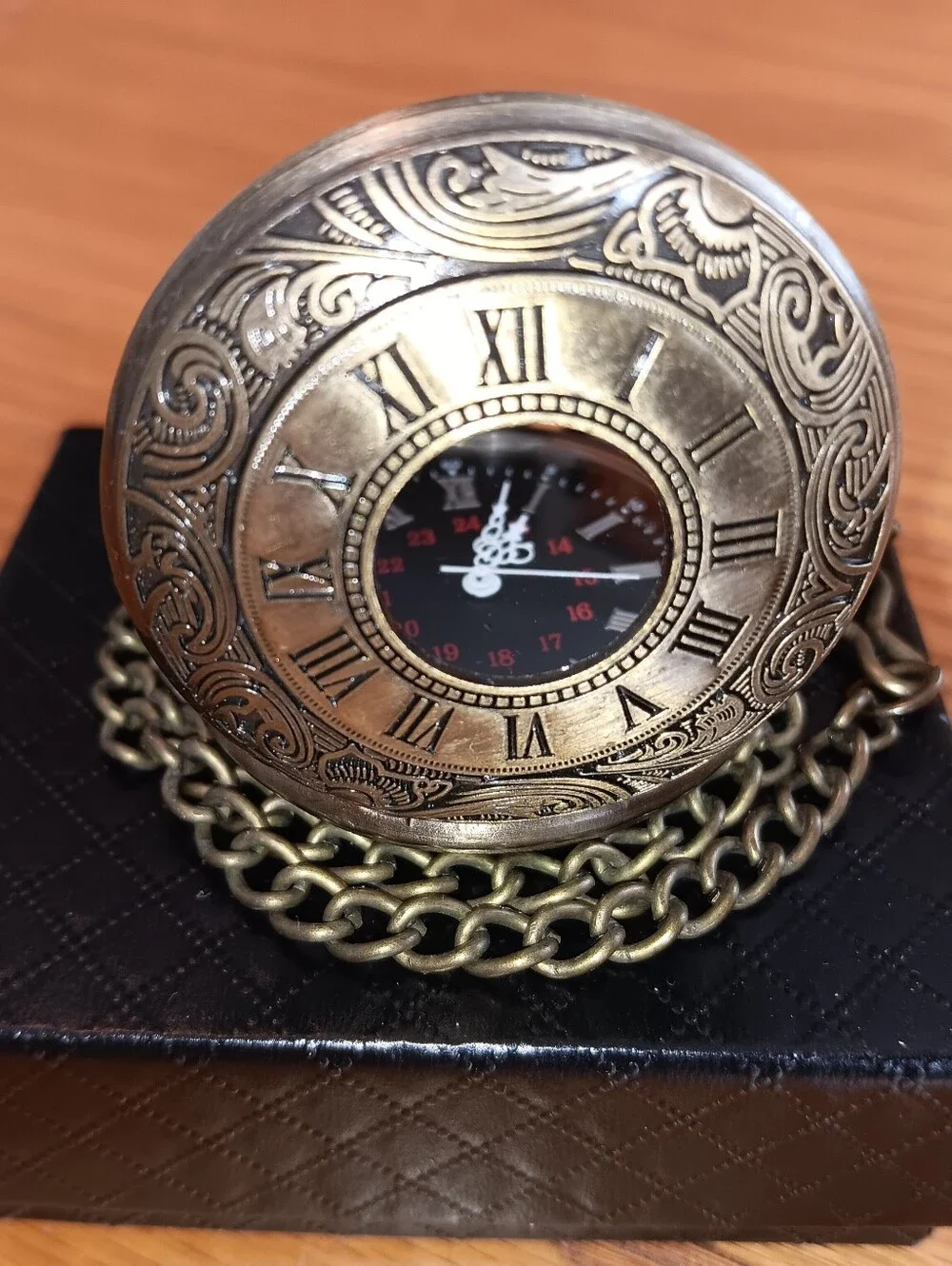 Antique-Style Brass Pocket Watch - Men's Accessory in Brass Tone. Working?